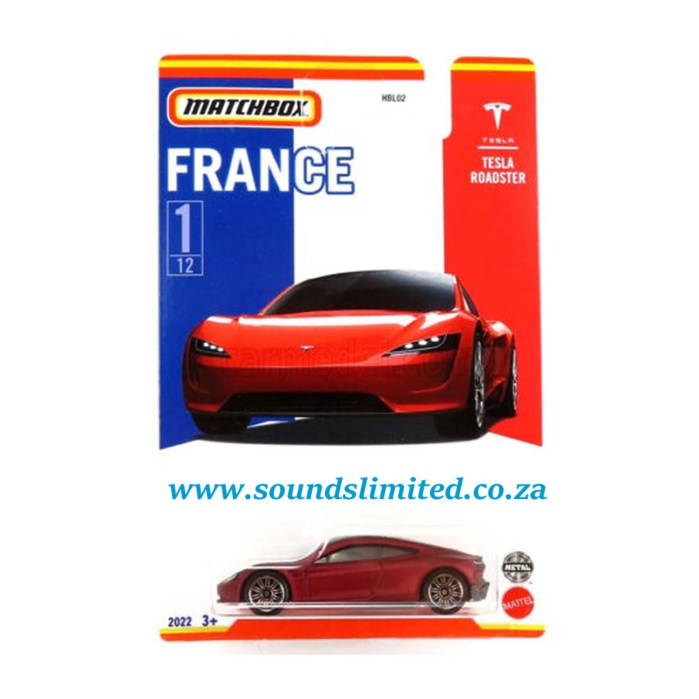 Matchbox France Tesla Roadster die cast 1:64 Die-Cast