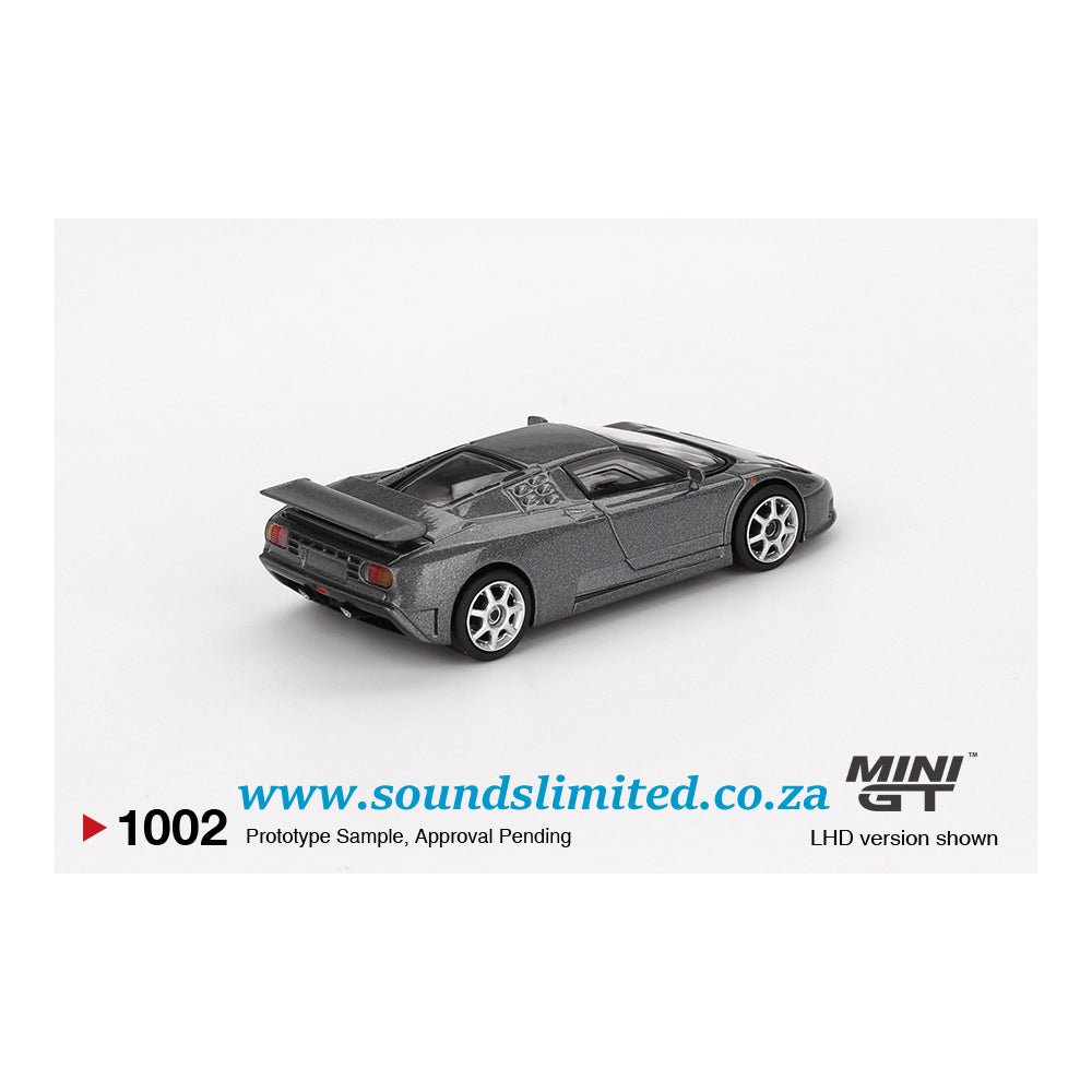 Mini GT #1002 Bugatti EB110 Super Sport Grigio Scuro