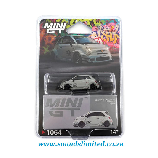 Mini GT #1064 Abarth 595 LB-WORKS x Abas Works Fighters Blister Packaging