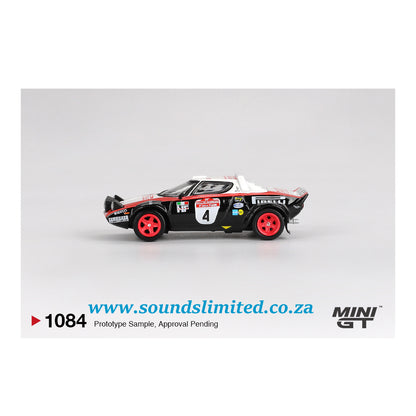 Mini GT #1084 Lancia Stratos HF #4 1978 Rally Sanremo Winner