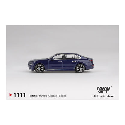 Mini GT #1111 BMW i7 xDrive60 Tanzanite Blue Metallic
