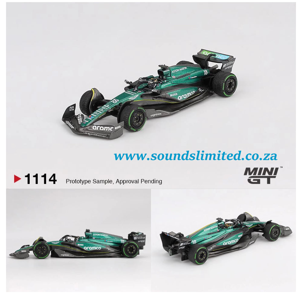 Mini GT #1114 Aston Martin AMR24 #18 Lance Stroll 2024 F1 2024 Canadian GP