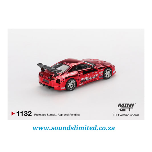Mini GT #1132 Toyota Supra (A80) Top Secret GT-300 Top Secret Red Chrome