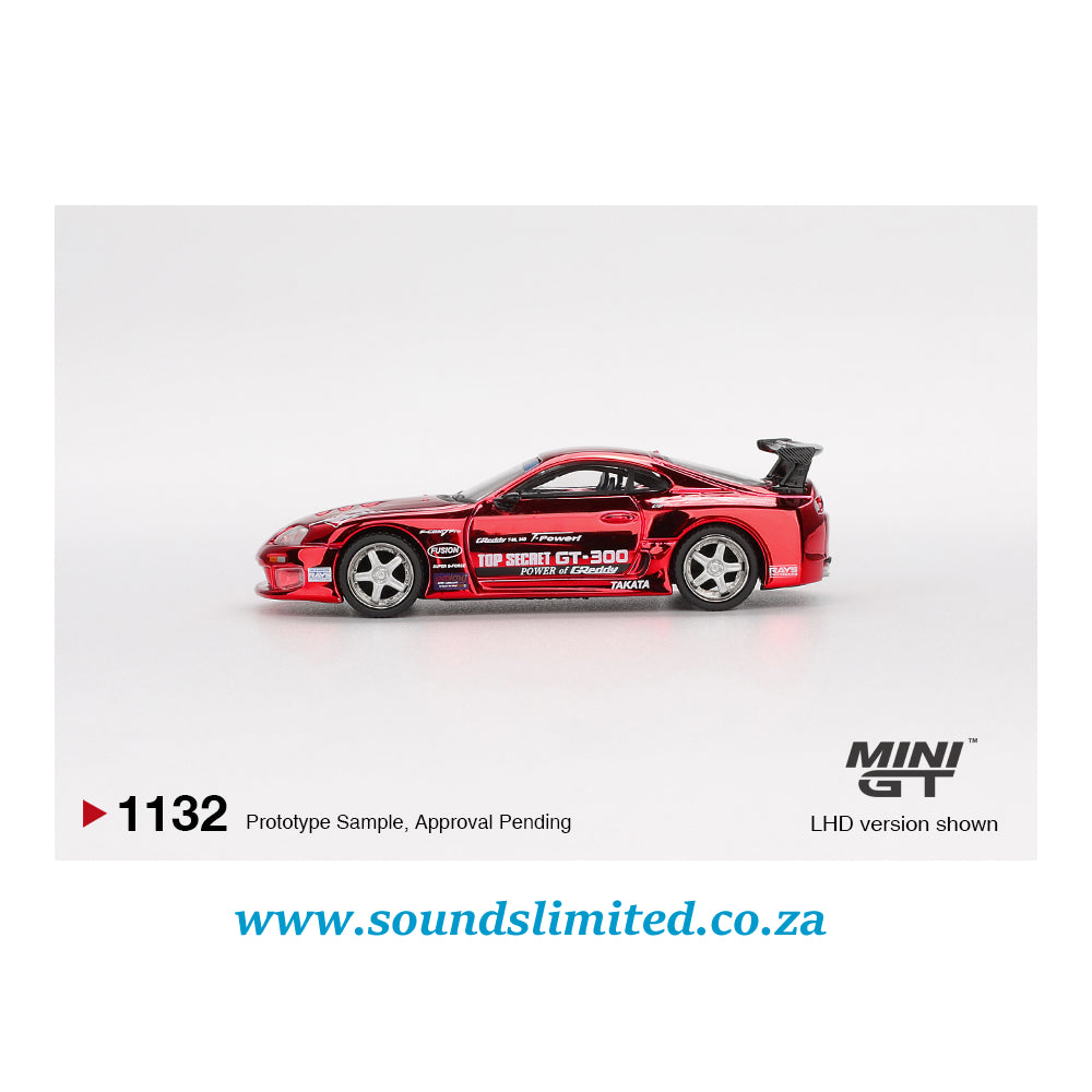 Mini GT #1132 Toyota Supra (A80) Top Secret GT-300 Top Secret Red Chrome