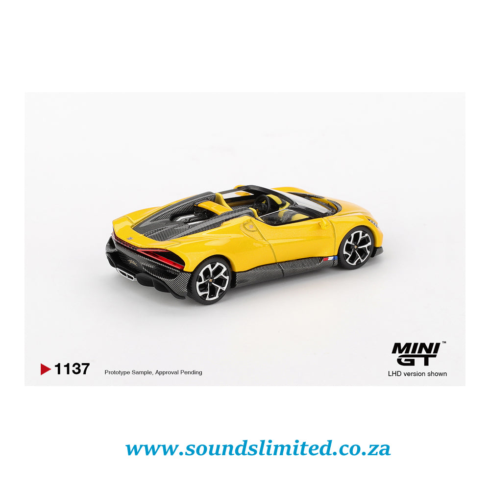 Mini GT #1137 Bugatti W16 Mistral Yellow