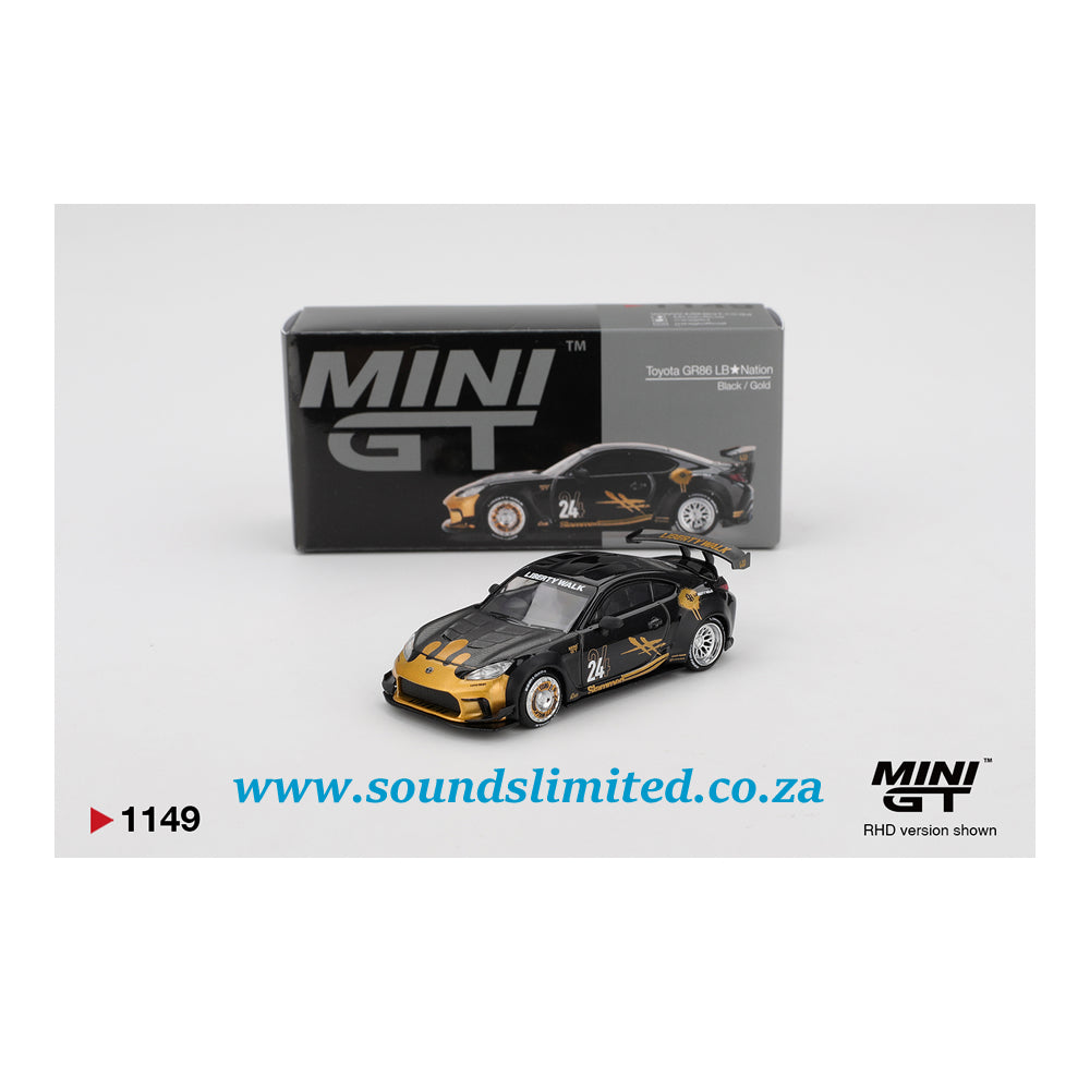 Mini GT #1149 Toyota GR86 LB★Nation Black / Gold