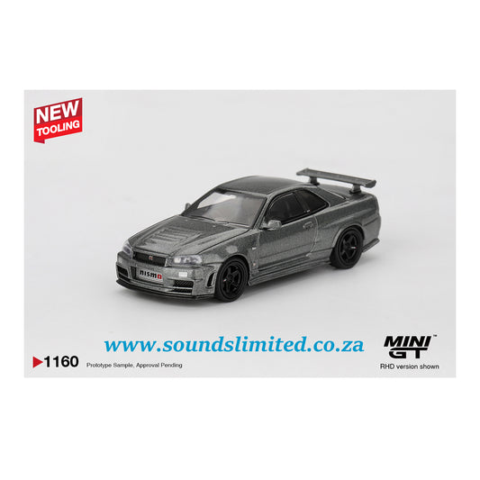 Mini GT #1160 Nissan Skyline GT-R Dark Metal Gray (NISMO BNR34 CRS Version)