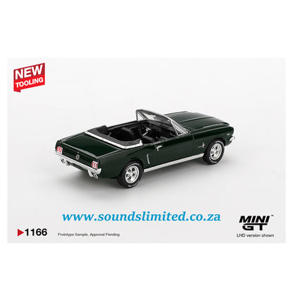 Mini GT #1166 Ford Mustang Convertible 1964 Highland Green