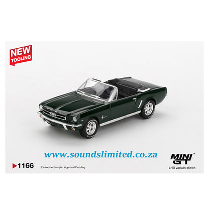 Mini GT #1166 Ford Mustang Convertible 1964 Highland Green