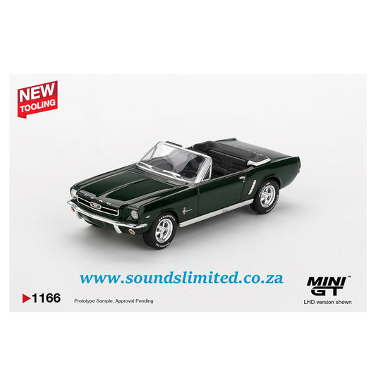 Mini GT #1166 Ford Mustang Convertible 1964 Highland Green