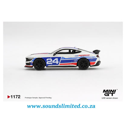 Mini GT #1172 Ford Mustang Dark Horse #24 Ford Performance Racing School