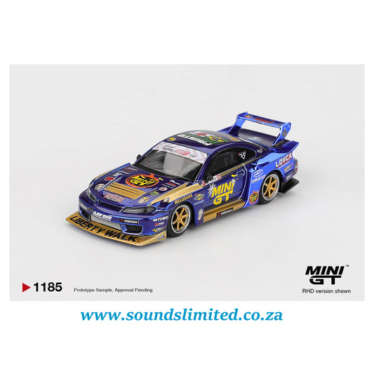 Mini GT #1185 Nissan LB-Super Silhouette S15 SILVIA #555 Team MINI GT Liberty Walk 2025 Formula Drift Halloween Special