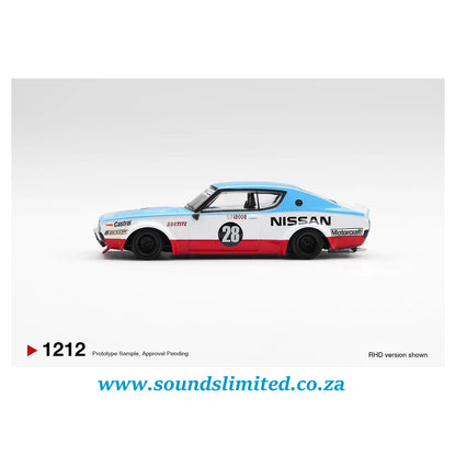 Mini GT #1212 Nissan Skyline Kenmeri Liberty Walk Nissan Racing ’75 concept