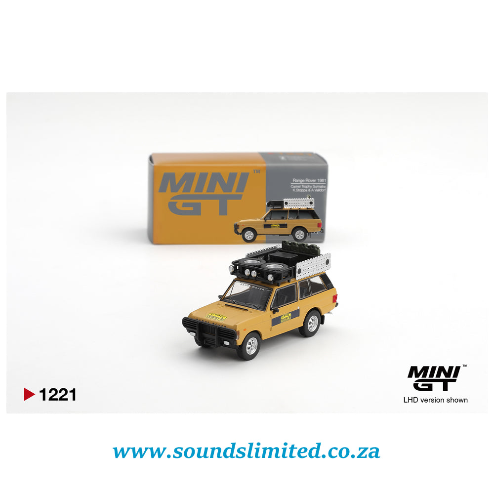 Mini GT #1221 Range Rover 1981 Camel Trophy Sumatra K.Stoppa & A.Valldorf