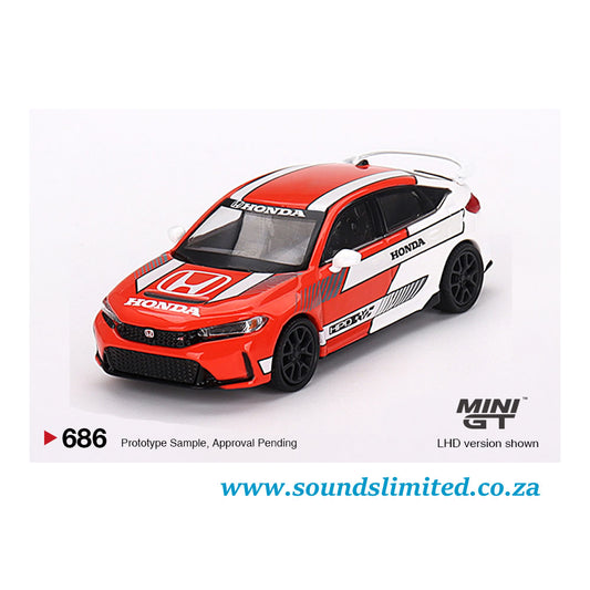 Mini GT #686 1/64 Honda Civic Type R #1 2023 Pace Car Red (LHD)