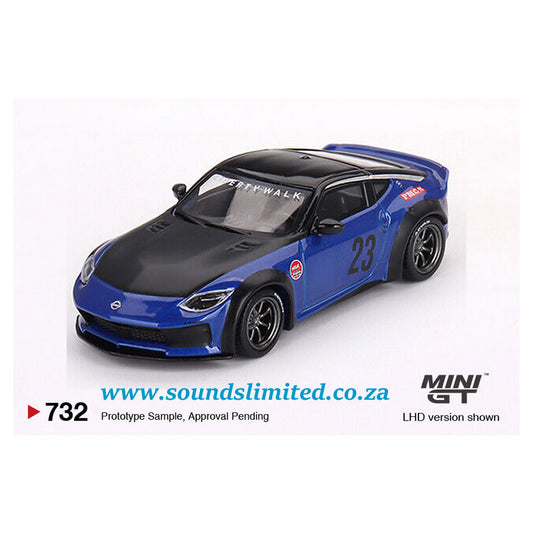 Mini GT #732 1/64 Nissan Z LB NATION WORKS Seiran Blue Model Car RHD
