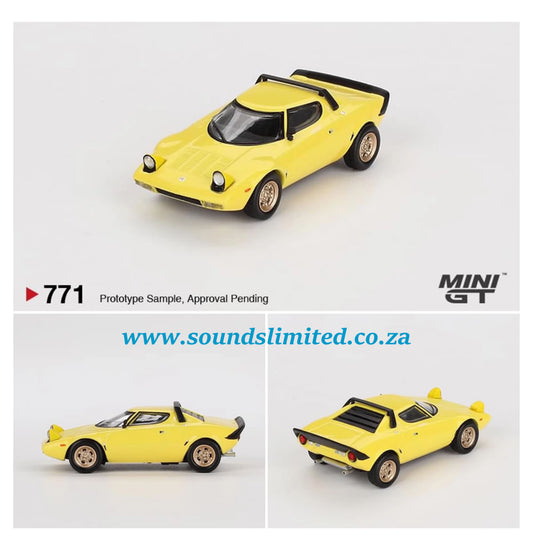 Mini GT #771 Lancia Stratos HF Stradale Giallo Fly