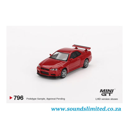 Mini GT #796 Nissan Skyline GT-R (R34) V-Spec Active Red