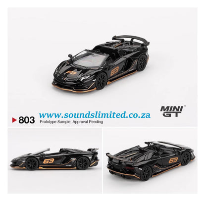 Mini GT #803 Lamborghini Aventador SVJ 63 Roadster Nero Aldebaran