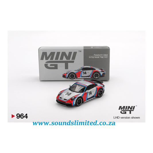 Mini GT #964 Porsche 911 Dakar Ice Grey Metallic "Rally 1978"