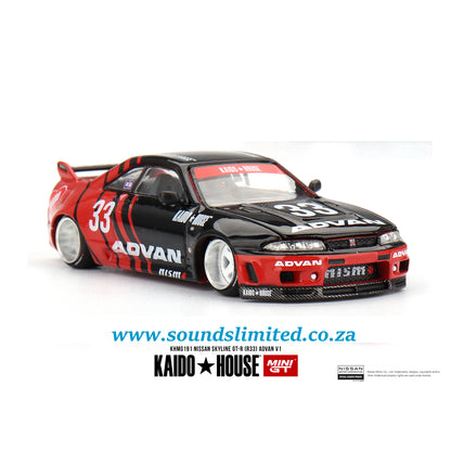 Mini GT x KAIDOHOUSE #191 Nissan Skyline GT-R (R33) Kaido Works ADVAN