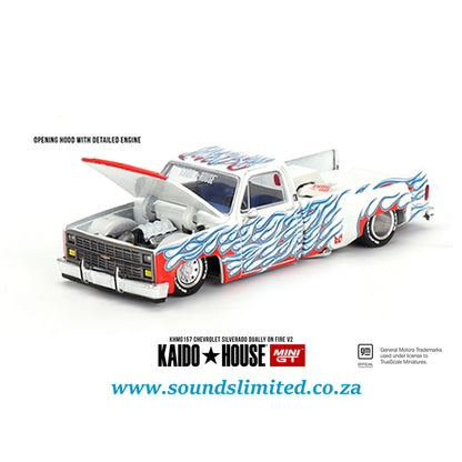 Mini GT x Kaidohouse #157 Chevrolet Silverado Dually on Fire V2