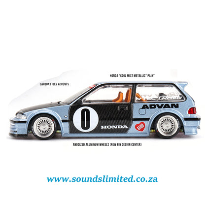 Mini Gt x KaidoHouse Honda Civic (EF) Kaido Roulette V1 #179