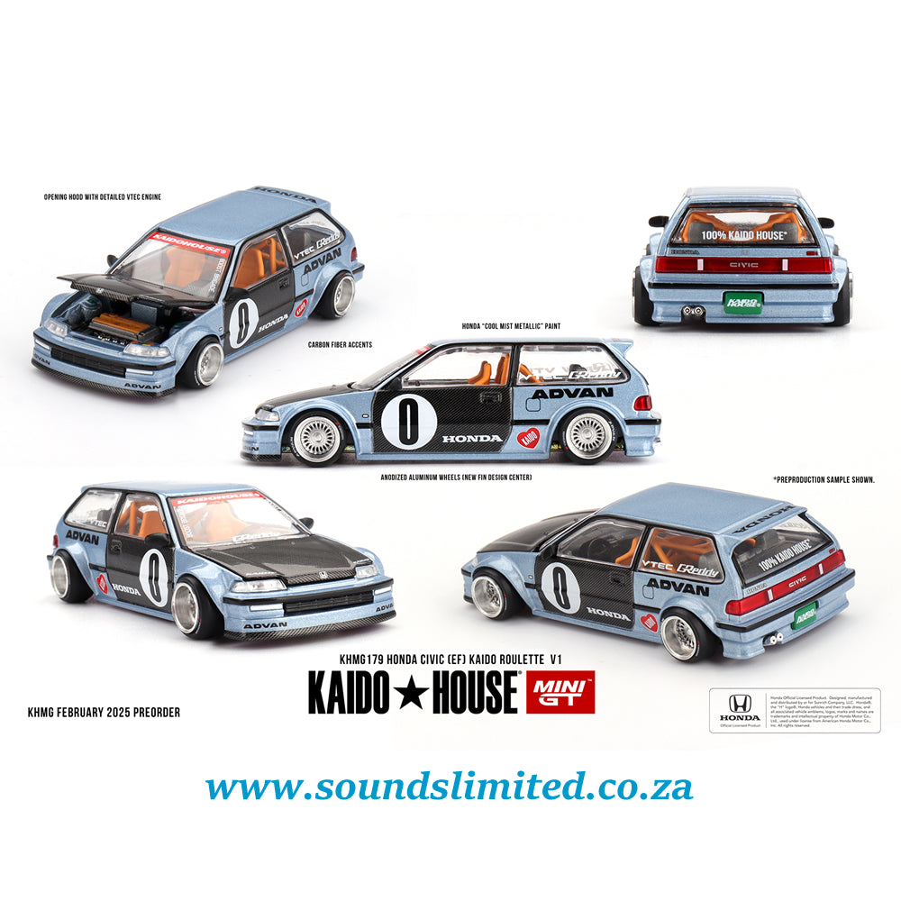Mini Gt x KaidoHouse Honda Civic (EF) Kaido Roulette V1 #179