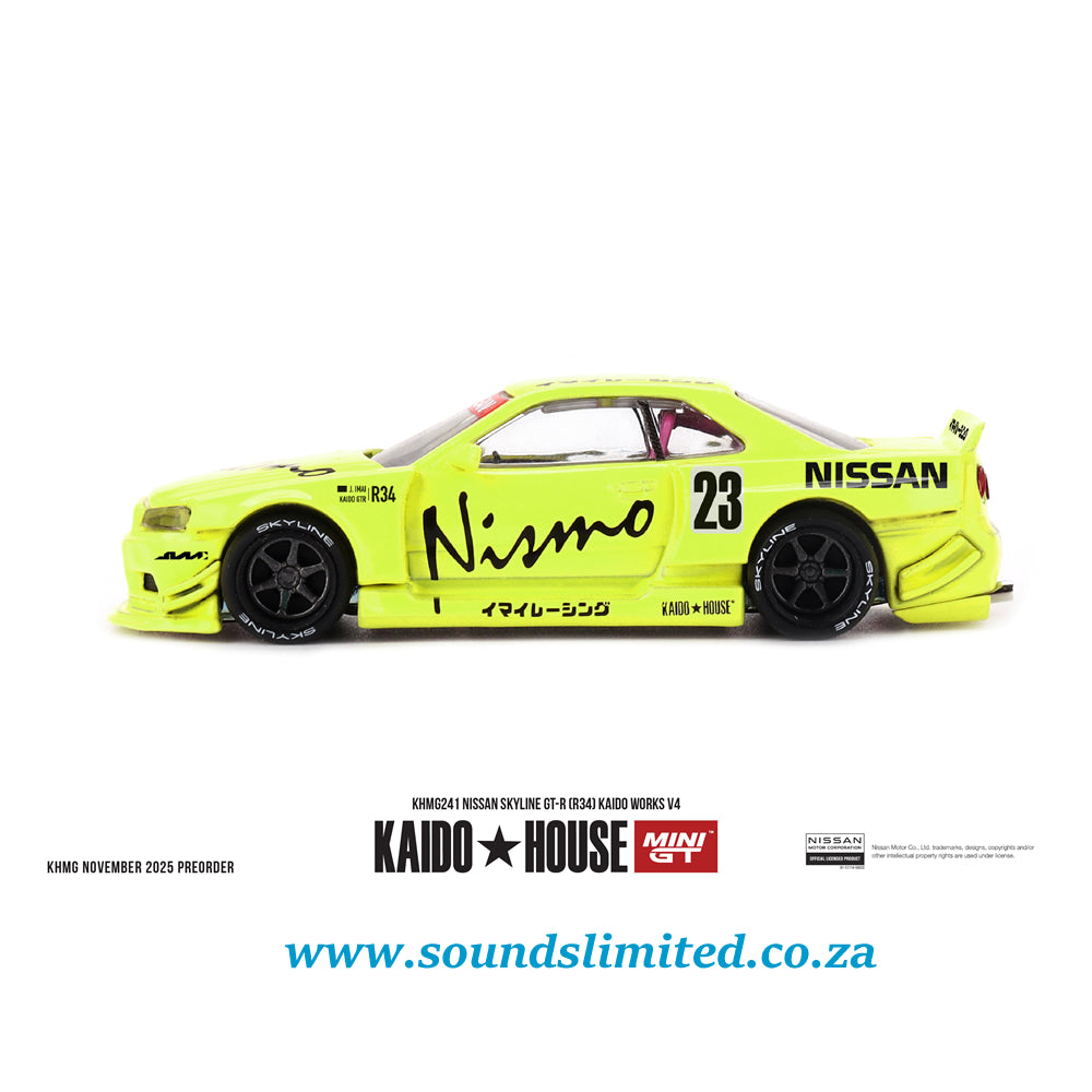 Mini GT Kaido House #241 Nissan Skyline GT-R (R34) Kaido Works V4