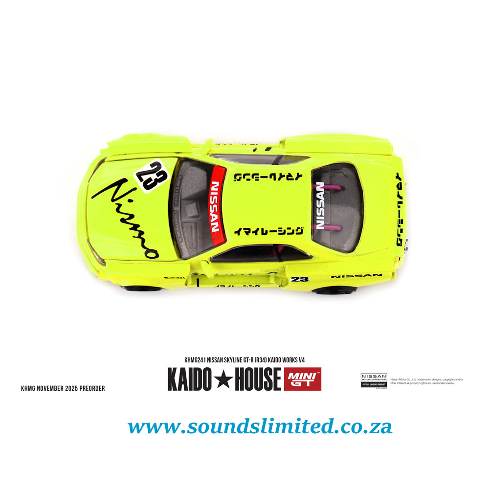 Mini GT Kaido House #241 Nissan Skyline GT-R (R34) Kaido Works V4