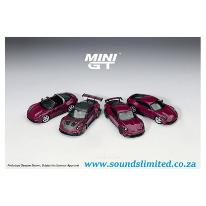 Mini GT Porsche 911 (992.1) Rubystone Red Set MGTS0021