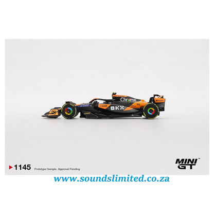 Mini GT #1145 McLaren MCL38 #4 Lando Norris 2024 F1 2024 Hungarian GP 2nd Place