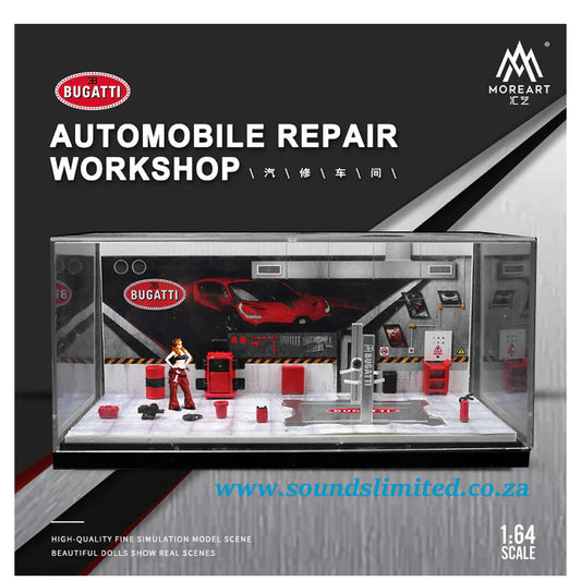 MoreArt 1/64 Bugatti Auto Repair Workshop Scene MO901207