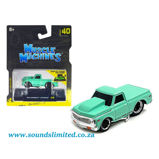 Maisto Muscle Machines 1:64 -  15580 1972 Chevrolet C10 Pickup Truck Light Green #40