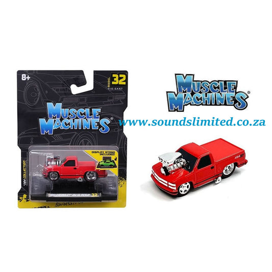 Muscle Machines #32 1/64 1993 Chevrolet 454 SS Pickup Truck Red 15572