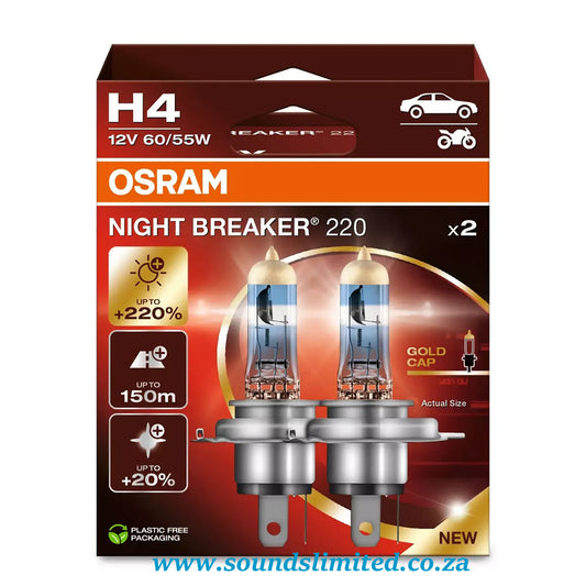 Osram Night Breaker 220 H4 Bulbs
