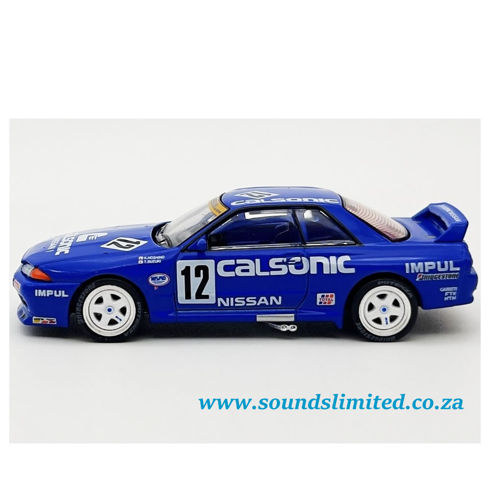 Pop Race 1/64 Nissan GTR R32 JTC #15 1990 Blue PR64-104