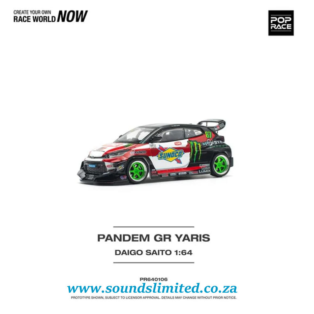 Pop Race 1/64 Pandem Toyota GR Yaris Daigo Saito PR64-106