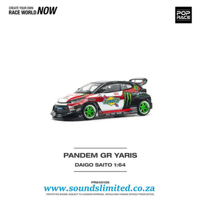 Pop Race 1/64 Pandem Toyota GR Yaris Daigo Saito PR64-106