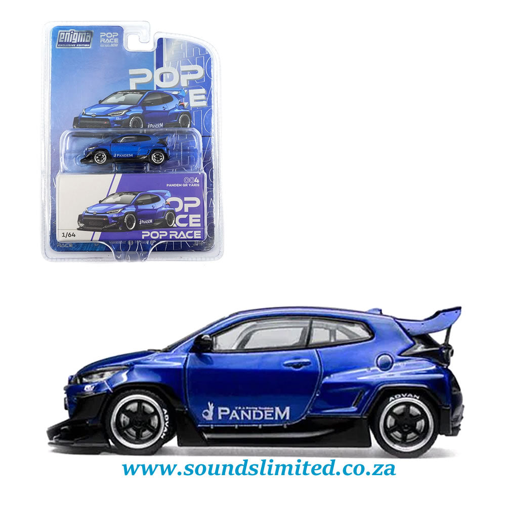 Pop Race 1/64 Pandem GR Yaris Blue PRE004 Enigma Exclusive Edition