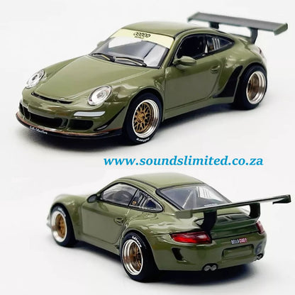 Pop Race 1/64 Porsche 997 RWB Dark Green PR64-63