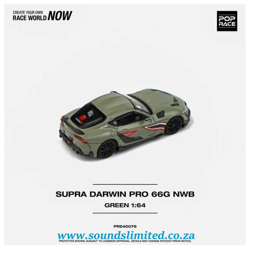 Pop Race 1/64 Toyota Supra Darwin PRO 66G NWB Green PR64-76