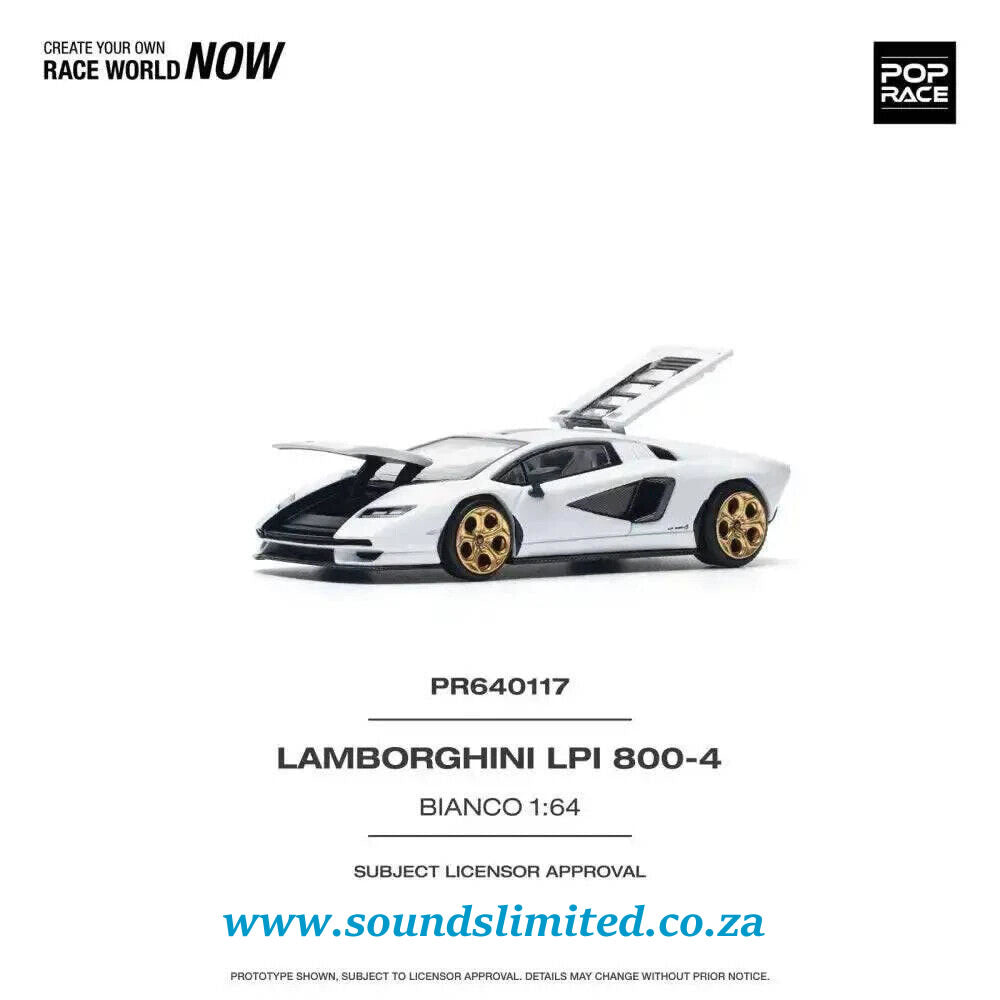 Pop Race Lamborghini Countach LPI 800-4 White 1/64 PR64-117