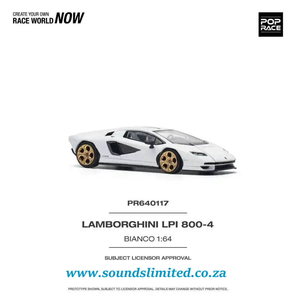 Pop Race Lamborghini Countach LPI 800-4 White 1/64 PR64-117