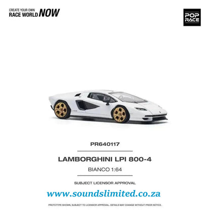 Pop Race Lamborghini Countach LPI 800-4 White 1/64 PR64-117