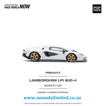 Pop Race Lamborghini Countach LPI 800-4 White 1/64 PR64-117