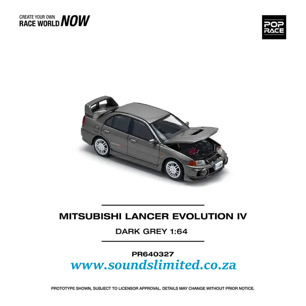 Pop Race Mitsubishi Lancer Evolution IV Dark Grey PR64-327