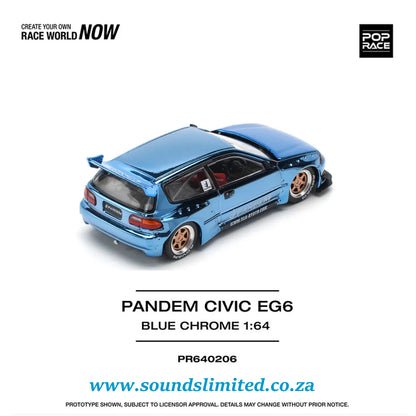 Pop Race Pandem Civic EG6 Blue Chrome PR64-206