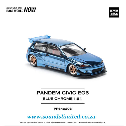 Pop Race Pandem Civic EG6 Blue Chrome PR64-206