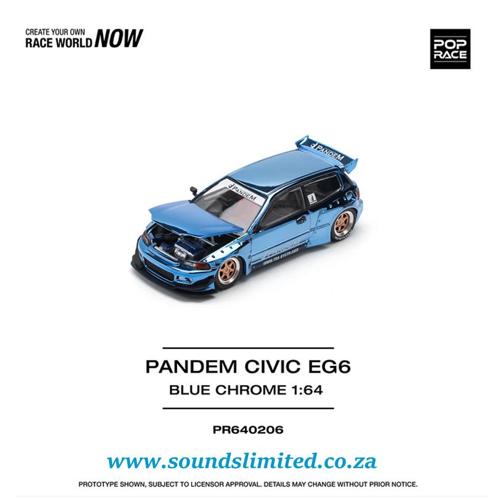 Pop Race Pandem Civic EG6 Blue Chrome PR64-206